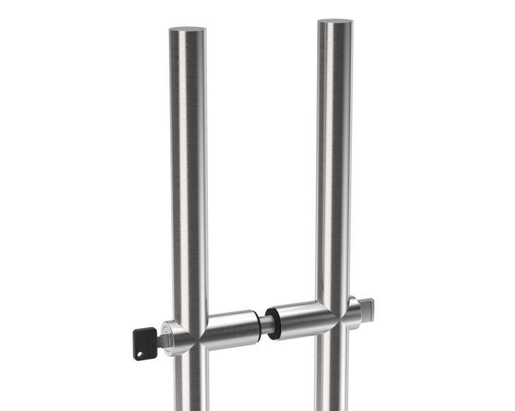 Lockable pull handle w key-stainless steel